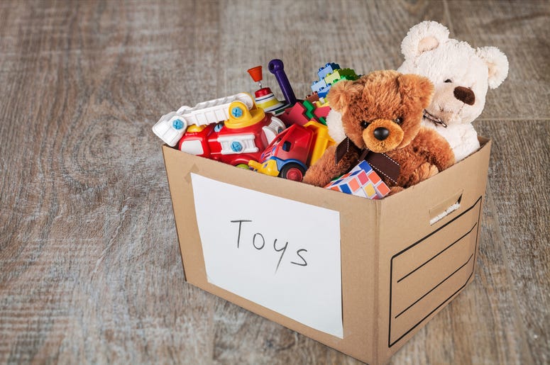 Toy box drive relief bank boat isolated Toy box drive relief bank boat isolated