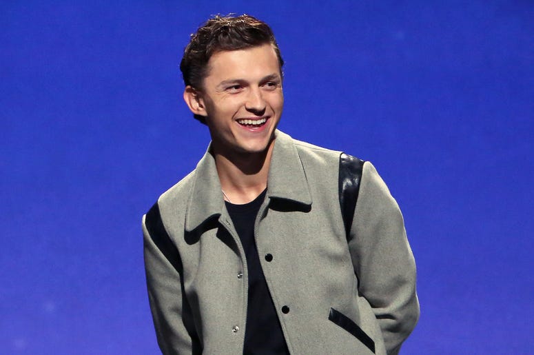 Tom Holland ANAHEIM, CALIFORNIA - AUGUST 24: (L-R) Tom Holland and Chris Pratt of 'Onward' took part today in the Walt Disney Studios presentation at Disney’s D23 EXPO 2019 in Anaheim, Calif. 'Onward' will be released in U.S. theaters on March 6, 2020. (Photo by Jess