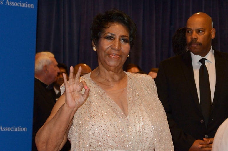 Aretha Franklin Aretha Franklin arrives at the Washington Hilton for the 102nd White House Correspondents' Association Dinner in Washington, DC on April 30, 2016.(Photo Leigh Vogel)