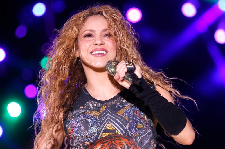 Shakira (180713) -- ARIZ (LEBANON), July 13, 2018 (Xinhua) -- Colombian pop star Shakira performs in a special concert during Cedars International Festival in Ariz, Lebanon, on July 13, 2018. (Xinhua/Bilal Jawich) (Photo by Xinhua/Sipa USA)