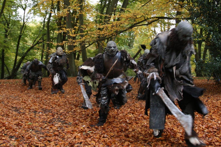 Orcs from 'The Lord Of The Rings' LONDON - OCTOBER 25: Filming takes place in Epping Forest for a new chapter based on the epic trilogy, 'The Lord Of The Rings' on October 25, 2008 in London, England. The short internet based film/drama 'Born Of Hope' is inspired by paragraphs written by