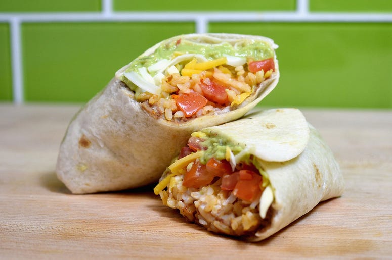 Taco Bell's 7-Layer Burrito IRVINE, CA - SEPTEMBER 12: Taco Bell's 7-Layer Burrito is a popular vegetarian item and menu staple. (Photo by Joshua Blanchard/Getty Images for Taco Bell)