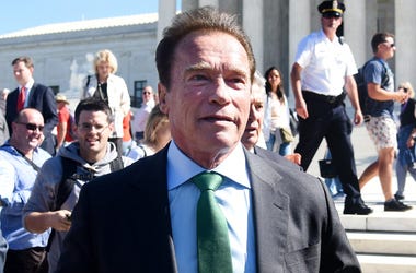 Former Gov. Arnold Schwarzenegger WASHINGTON, DC - OCTOBER 03: Former Gov. Arnold Schwarzenegger, R-Calif walks outside of The United States Supreme Court after an oral arguments in Gill v. Whitford to call for an end to partisan gerrymandering on October 3, 2017 in Washington, DC. (Photo
