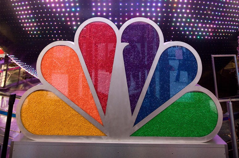 NBC Peacock Logo NEW YORK - DECEMBER 1: A candy-filled NBC peacock logo is seen inside the NBC Experience Store at Rockefeller Center on December 1, 2009 in New York City. General Electric is poised to buy Vivendi's NBC Universal stake. (Photo by Michael Nagle/Getty Image