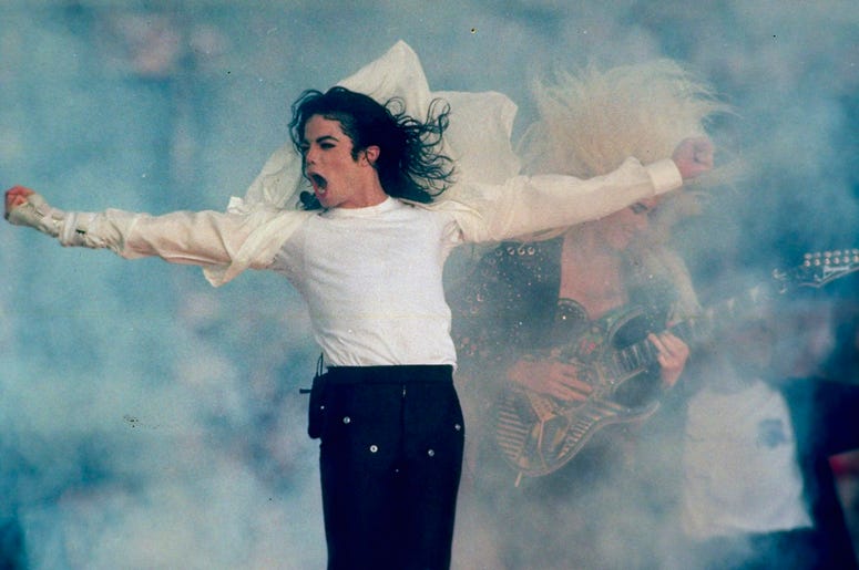 AP18241497816327 In this Jan. 31, 1993, file photo, Michael Jackson performs during the halftime show at the Super Bowl XXVII in Pasadena, Calif. Jackson’s estate and IMAX are partnering to digitally remaster “Michael Jackson’s Thriller 3D” into IMAX 3D. The partnership w