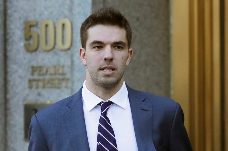 AP18284644396692 In this March 6, 2018 file photo, Billy McFarland, the promoter of the failed Fyre Festival in the Bahamas, leaves federal court after pleading guilty to wire fraud charges in New York. A federal judge has given McFarland a six-year prison term. McFarland