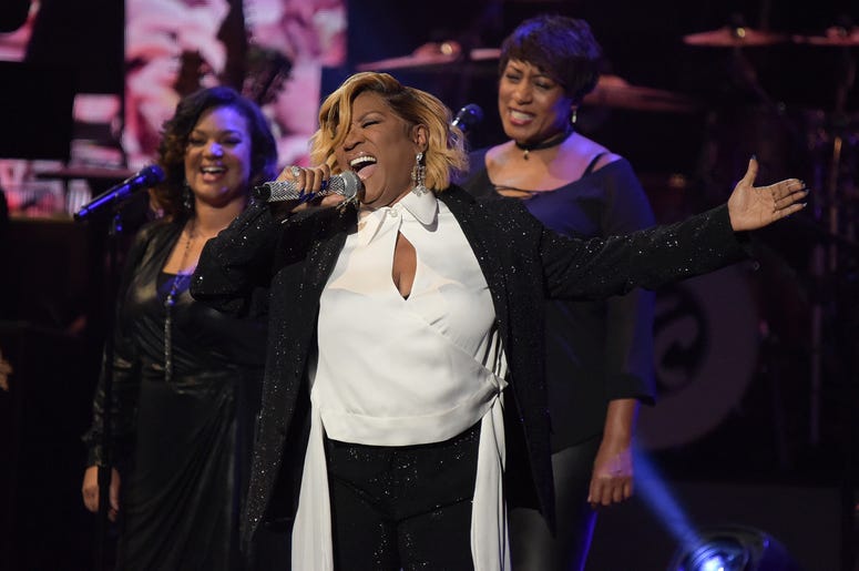 AP19014228991691 Patti LaBelle performs at the "Aretha! A Grammy Celebration For The Queen Of Soul" event at the Shrine Auditorium on Sunday, January 13, 2019, in Los Angeles. The special is set to air on March 10, 2019. (Photo by Richard Shotwell/Invision/AP)