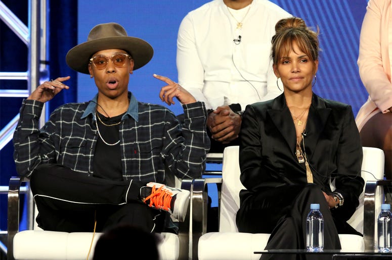 AP19043158627884 Lena Waithe, left, and Halle Berry participate in the "Boomerang" panel during the BET presentation at the Television Critics Association Winter Press Tour at The Langham Huntington on Monday, Feb. 11, 2019, in Pasadena, Calif. (Photo by Willy Sanjuan/Inv