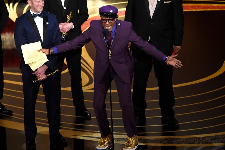 AP19056124755324 Charlie Wachtel, left, and Spike Lee accept the award for best adapted screenplay for "BlacKkKlansman" at the Oscars on Sunday, Feb. 24, 2019, at the Dolby Theatre in Los Angeles. (Photo by Chris Pizzello/Invision/AP)