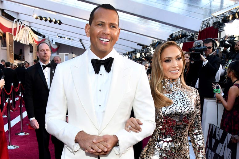 AP19069095493363 In this Sunday, Feb. 24, 2019, file photo, Alex Rodriguez, left, and Jennifer Lopez arrive at the Oscars at the Dolby Theatre in Los Angeles. (Photo by Charles Sykes/Invision/AP, File)