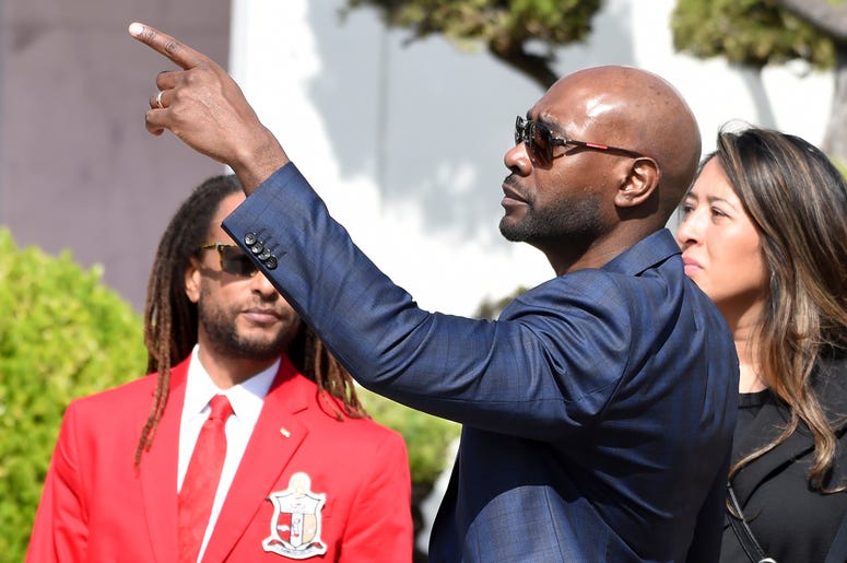 AP19126647194155 Actor Morris Chestnut, a cast member in director John Singleton's 1991 debut film "Boyz n the Hood," arrives at a memorial service for Singleton at Angelus Funeral Home, Monday, May 6, 2019, in Los Angeles. Singleton died on April 29 following a stroke. (