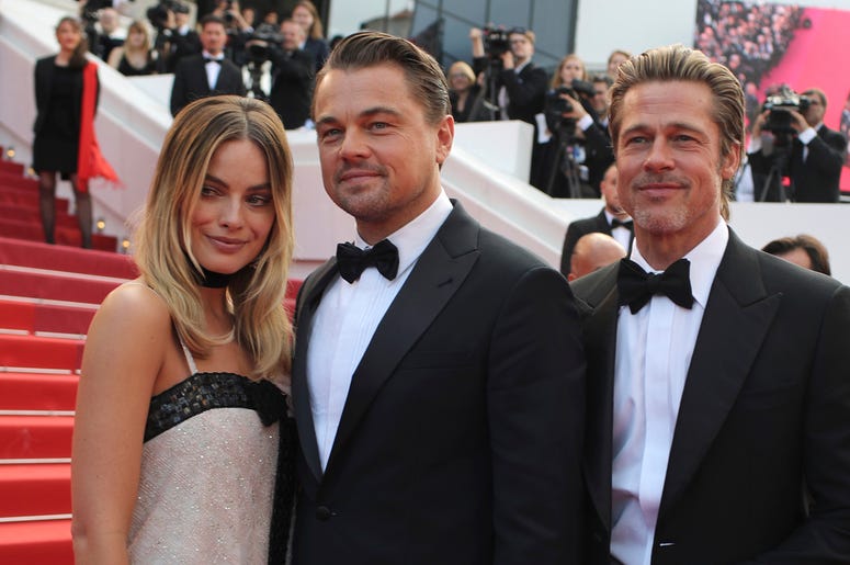 Margot Robbie, Leonardo DiCaprio and Brad Pitt Actors Margot Robbie from left, Leonardo DiCaprio and Brad Pitt poses for photographers upon arrival at the premiere of the film 'Once Upon a Time in Hollywood' at the 72nd international film festival, Cannes, southern France, Tuesday, May 21, 2019. (AP P