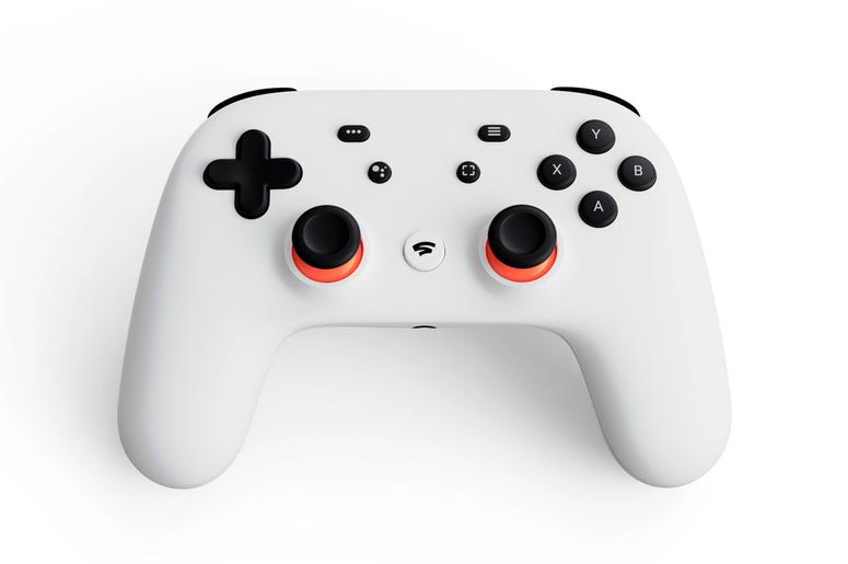 AP19156533151358 This undated image provided by Google shows the controller for a video-game streaming platform called Stadia. (Google via AP, File)