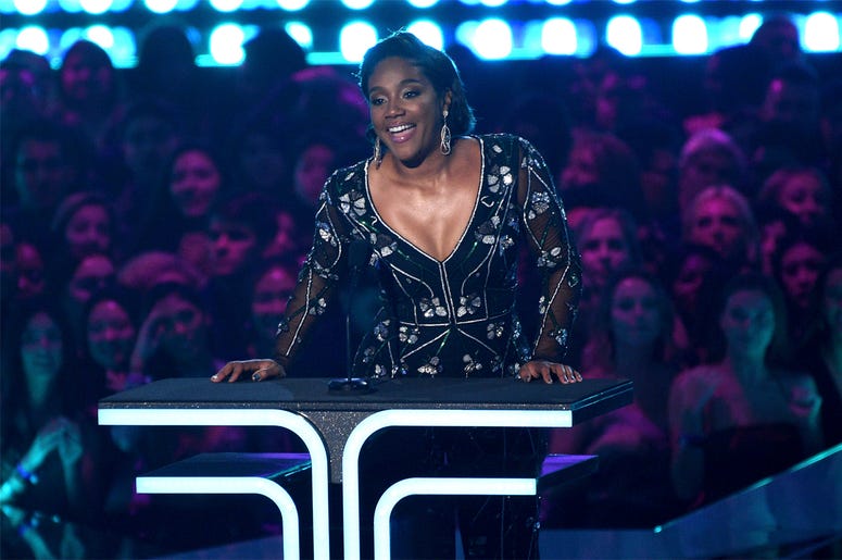 AP19169065982019 Tiffany Haddish presents the trailblazer award at the MTV Movie and TV Awards on Saturday, June 15, 2019, at the Barker Hangar in Santa Monica, Calif. (Photo by Chris Pizzello/Invision/AP)
