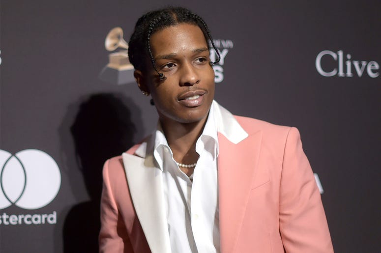 AP19193670557010 This Feb. 9, 2019 file photo shows A$AP Rocky at Pre-Grammy Gala And Salute To Industry Icons in Beverly Hills, California. (Photo by Richard Shotwell/Invision/AP, File)