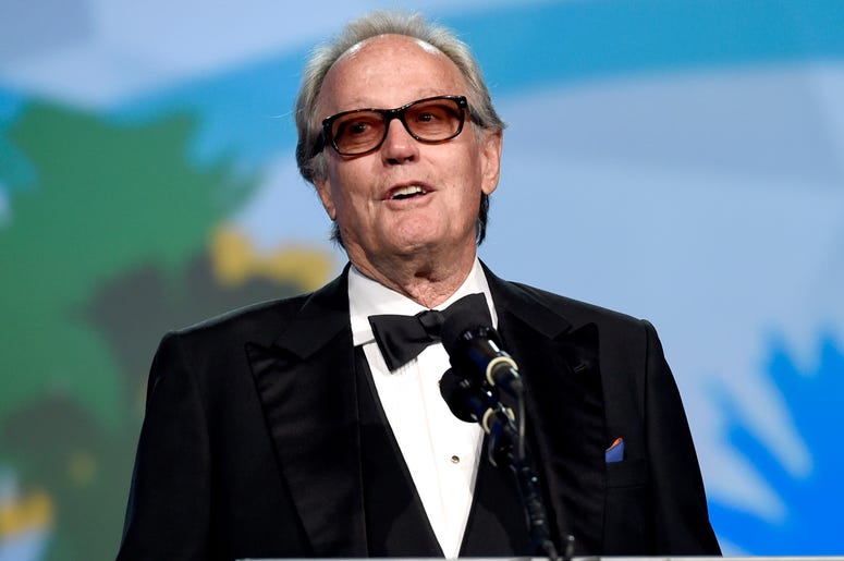 AP19228809958272 In this Tuesday, Jan. 2, 2018 file photo, Peter Fonda presents the Desert Palm achievement award at the 29th annual Palm Springs International Film Festival, in Palm Springs, California. (Photo by Chris Pizzello/Invision/AP, File)