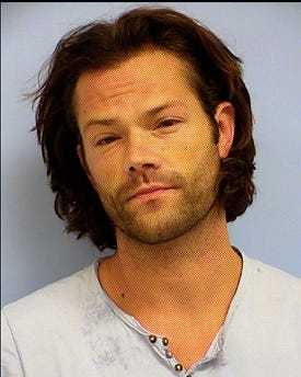 AP19302664479714 This Oct. 21, 2019 photo provided by the Austin Police Department shows actor Jared Padalecki. Court documents show that Padalecki, star of the CW series "Supernatural," is accused of assaulting two employees at a downtown Austin, Texas bar he owns. An ar