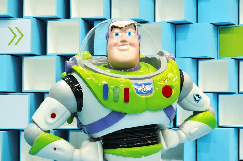 Toy Story's Buzz Lightyear Buzz lightyear statue in a Pixar and Disney exhibition held in Hong Kong Heritage Museum -- Pixar 30 Years of Animation: Hong Kong Celebration of Friendship and Family