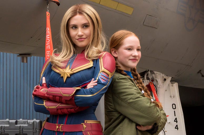 'Captain Marvel' at Hangar 12 in Disney California Adventure Park Captain Marvel encounters guests at Hangar 12 in Disney California Adventure Park, inspiring them to go Higher, Further, Faster, as her jet fighter is being readied for a special mission. Disney California Adventure Park is located in Anaheim, Calif. (Jos