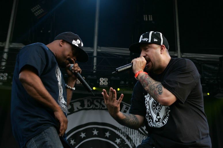 Sen Dog and B-Real of the group Cypress Hill perform on stage at the 'Rock The Bells' tour on Randall's Island on July 28, 2007 in New York City. Sen Dog and B-Real of the group Cypress Hill perform on stage at the 'Rock The Bells' tour on Randall's Island on July 28, 2007 in New York City.