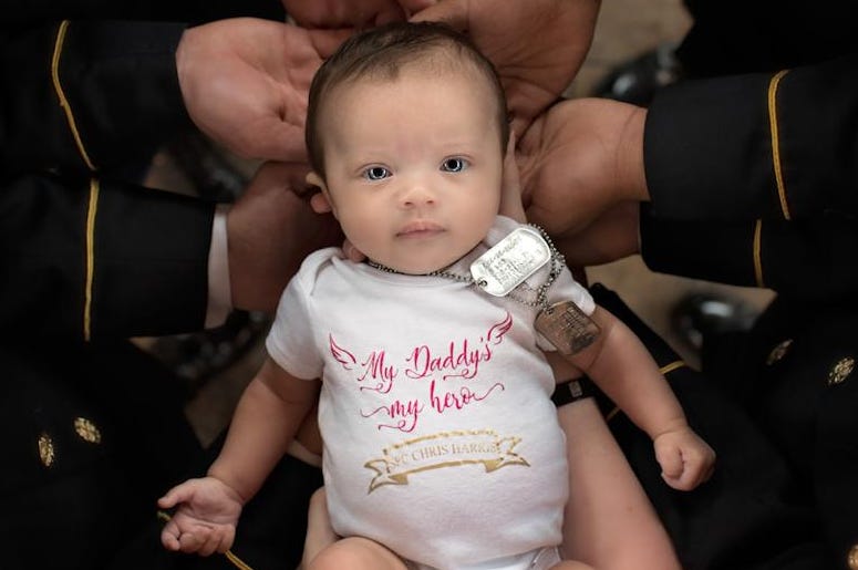 U.S. Army Specialist Chris Harris' little baby girl U.S. Army Specialist Chris Harris' little baby girl