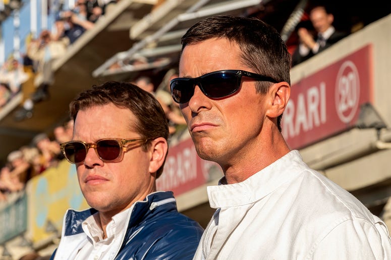Christian Bale, right, and Matt Damon in a scene from the film, "Ford v. Ferrari" Christian Bale, right, and Matt Damon in a scene from the film, "Ford v. Ferrari" (Photo credit: Merrick Morton/20th Century Fox)