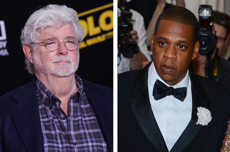 George Lucas and Jay-Z George Lucas and Jay-Z (Photo credit: JC Olivera/Anthony Behar/Sipa USA)