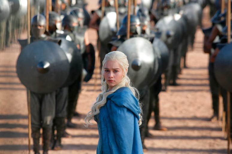 Emilia Clarke in a scene from "Game of Thrones." Emilia Clarke in a scene from "Game of Thrones."