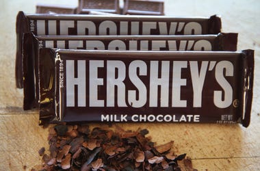 A pile of Hershey's chocolate bars