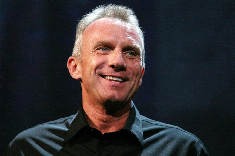 Joe Montana 14 June 2010- Los Angeles, CA - Retired Hall of Fame NFL player Joe Montana speaks about EA Sport's football video game "Madden NFL 11" during the Electronic Arts E3 2010 Press Conference held at the Orpheum Theatre in Los Angeles, California. Photo Credi