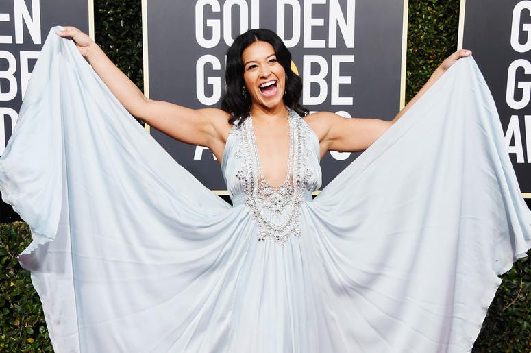 Gina Rodriguez BEVERLY HILLS, CA - JANUARY 06: Gina Rodriguez attends the 76th Annual Golden Globe Awards at The Beverly Hilton Hotel on January 6, 2019 in Beverly Hills, California. (Photo by Frazer Harrison/Getty Images)