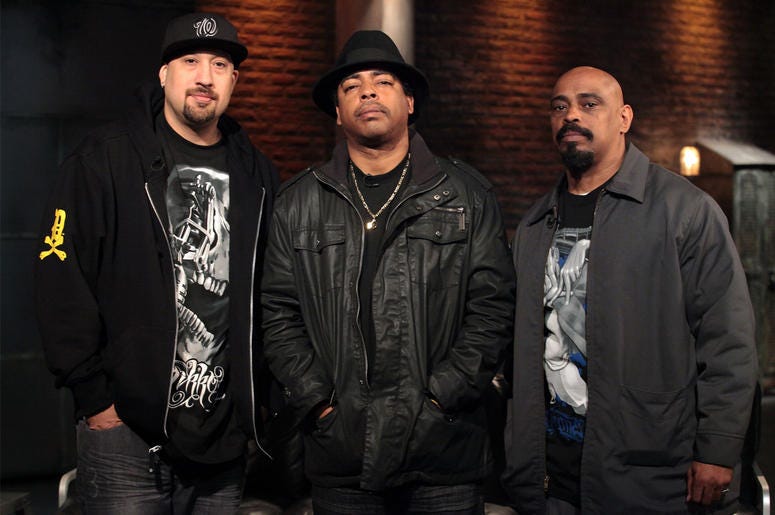 B-Real, Eric 'Bobo' Correa and Sen Dog of the rap group Cypress Hill NEW YORK - MARCH 25: (L-R) B-Real, Eric 'Bobo' Correa and Sen Dog of the rap group Cypress Hill visit the fuse Studios on March 25, 2010 in New York City. (Photo by Astrid Stawiarz/Getty Images)