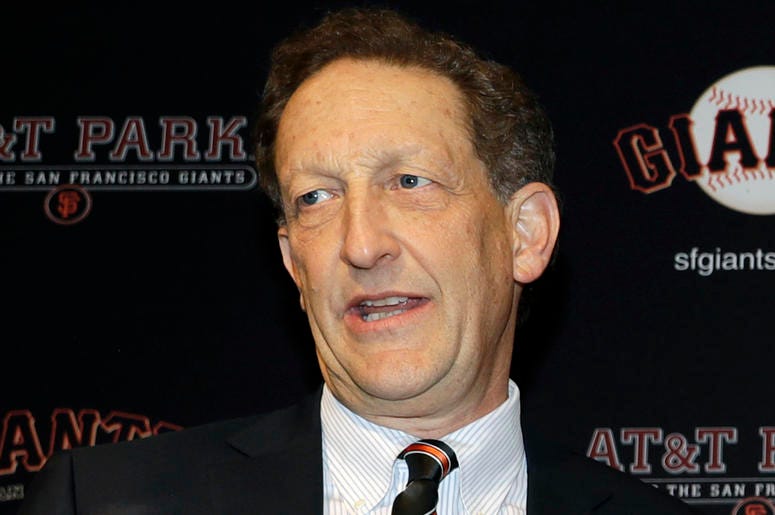 AP19079098996638 In this Jan. 19, 2018, file photo, San Francisco Giants President and CEO Larry Baer is shown during a press conference in San Francisco. (AP Photo/Marcio Jose Sanchez, File)