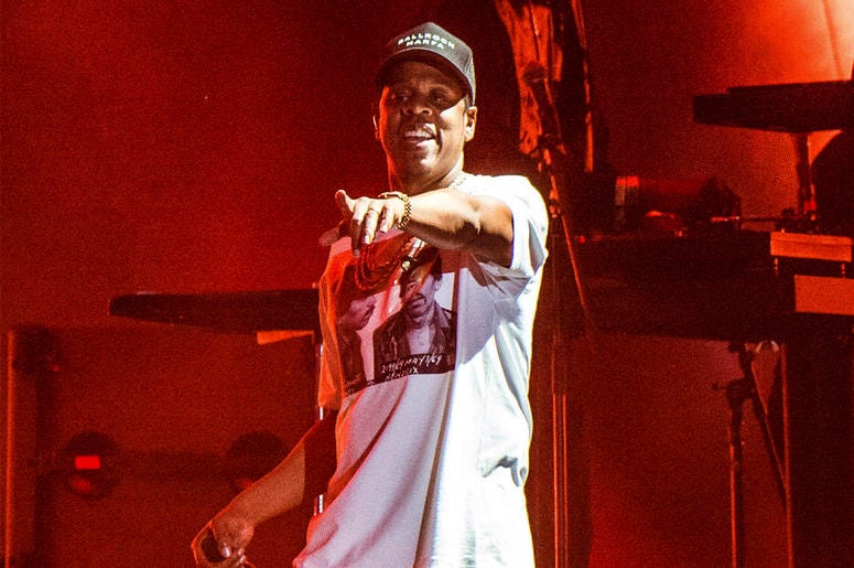 AP19190666601799 In this Oct. 13, 2017, file photo, Jay-Z performs at the Austin City Limits Music Festival in Austin, Texas. (Amy Harris/Invision/AP, File)