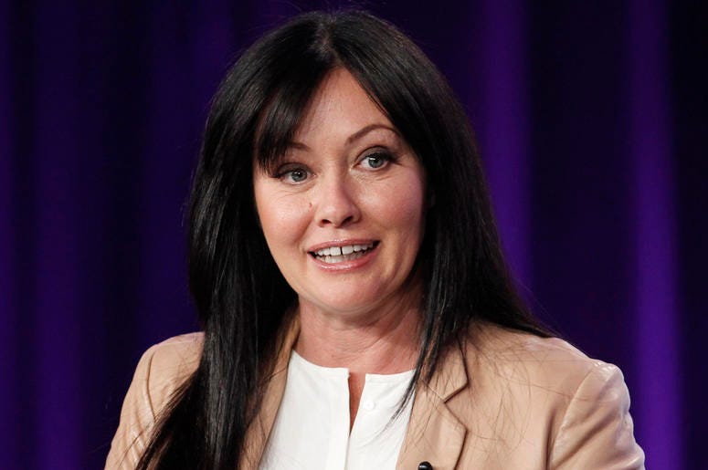 AP19203538765224 In this Jan. 14, 2012, file photo, Shannen Doherty participates in a panel for the television show "Shannen Says" on WE tv during the AMC Networks portion of the Television Critics Association Winter Press Tour in Pasadena, California. (AP Photo/Danny Mol