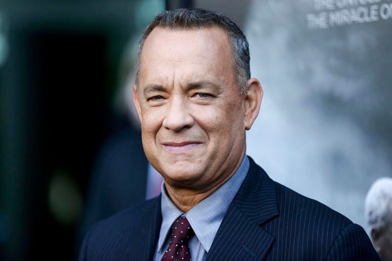 AP19266835749529 In this Sept. 8, 2016 file photo, Tom Hanks arrives at the premiere of "Sully" in Los Angeles. (Photo by Rich Fury/Invision/AP, File)