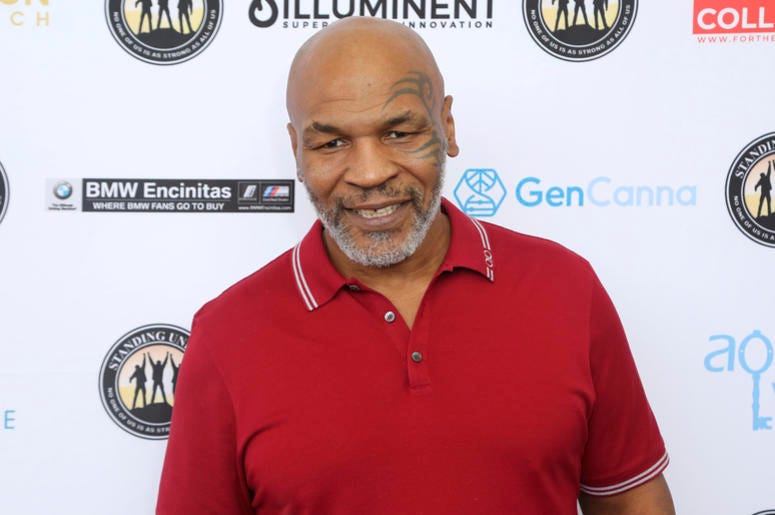 AP19280606594730 In this Aug. 2, 2019, file photo, Mike Tyson attends a celebrity golf tournament in Dana Point, California. (Photo by Willy Sanjuan/Invision/AP, File)
