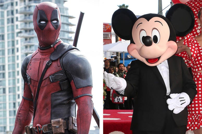 Deadpool and Mickey Mouse Deadpool and Mickey Mouse (Photo credit: Joe Lederer/Twentieth Century Fox Film Corp/F. Sadou/AdMedia/Sipa USA)