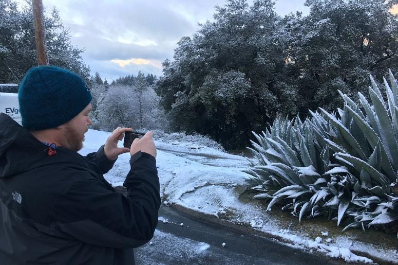 Santa Cruz Mountains Snow Santa Cruz Mountains Snow (Photo credit: Matt Bigler/KCBS Radio)