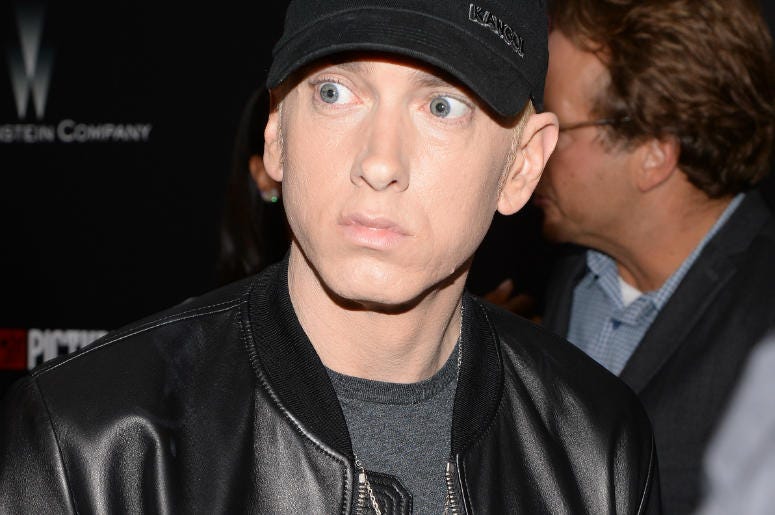 Eminem attends the "SouthPaw" premiere in New York, NY. Eminem attends the "SouthPaw" premiere at the AMC Loews Lincoln Square theatre in New York, NY, on July 20, 2015.