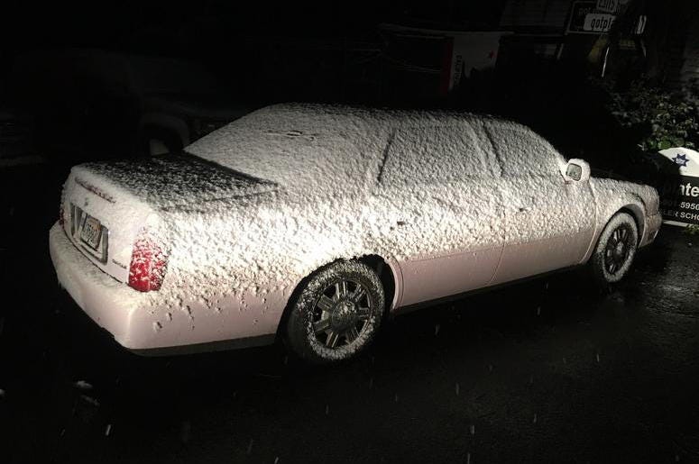Snowy Car Snowy Car (Photo credit: Matt Bigler/KCBS Radio)