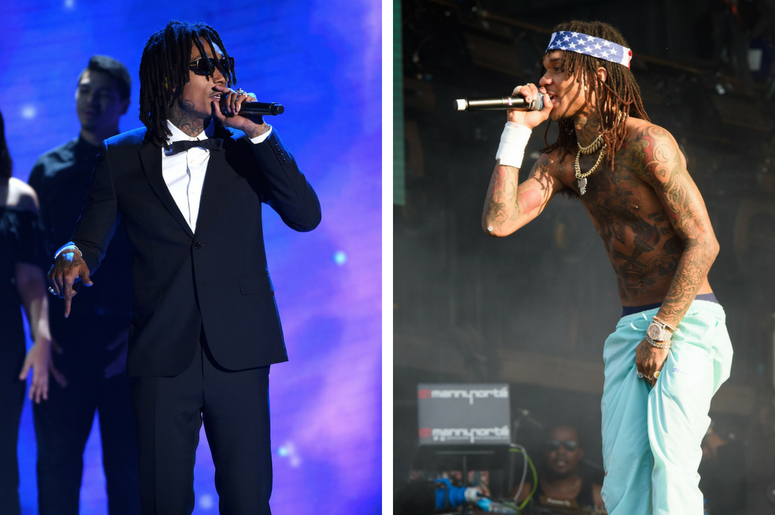 Wiz Khalifa | Swae Lee MOUNTAIN VIEW, CA - DECEMBER 3: Wiz Khalifa performs on the 6th Annual Breakthrough Prize at NASA Ames Research Center on December 3, 2017 in Mountain View, California. / 7/8/2018 - Swae Lee of Rae Sremmurd performing on the third day of the Wireless Fest