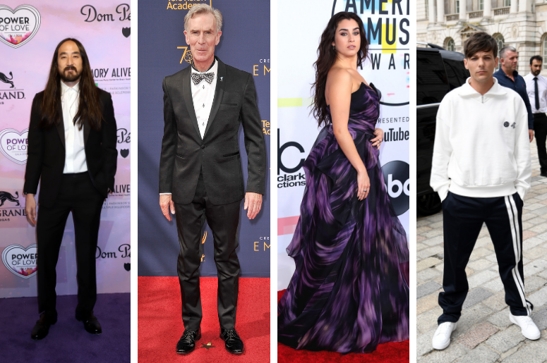 Steve Aoki, Bill Nye, Lauren Jauregui and Louis Tomlinson Steve Aoki, Bill Nye, Lauren Jauregui and Louis Tomlinson