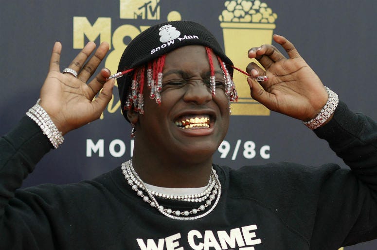 Lil Yachty 6/16/2018 - Rapper Lil Yachty attending the 2018 MTV Movie and TV Awards held at the Barker Hangar in Los Angeles, USA. PRESS ASSOCIATION Photo. Picture date: Saturday June 16, 2018.