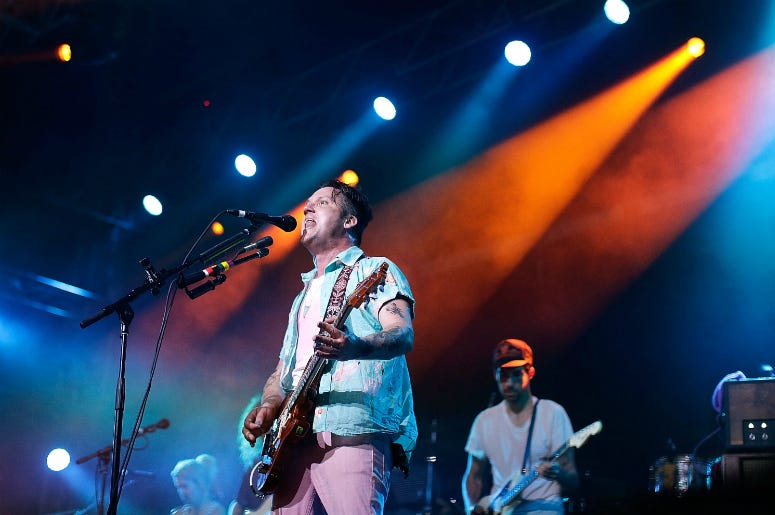 Isaac Brock of Modest Mouse performs live for fans at the 2016 Byron Bay Bluesfest Isaac Brock of Modest Mouse performs live for fans at the 2016 Byron Bay Bluesfest