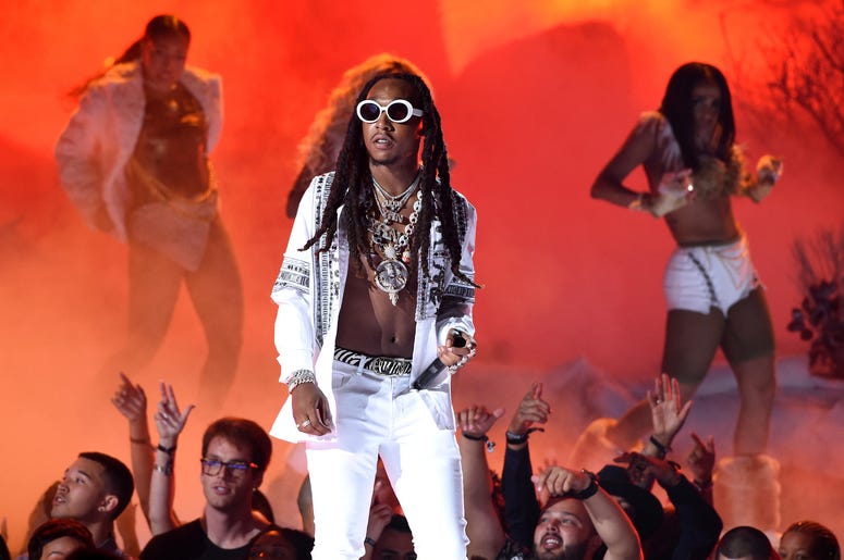 Takeoff of Migos performs onstage at the 2017 BET Awards Takeoff of Migos performs onstage at the 2017 BET Awards