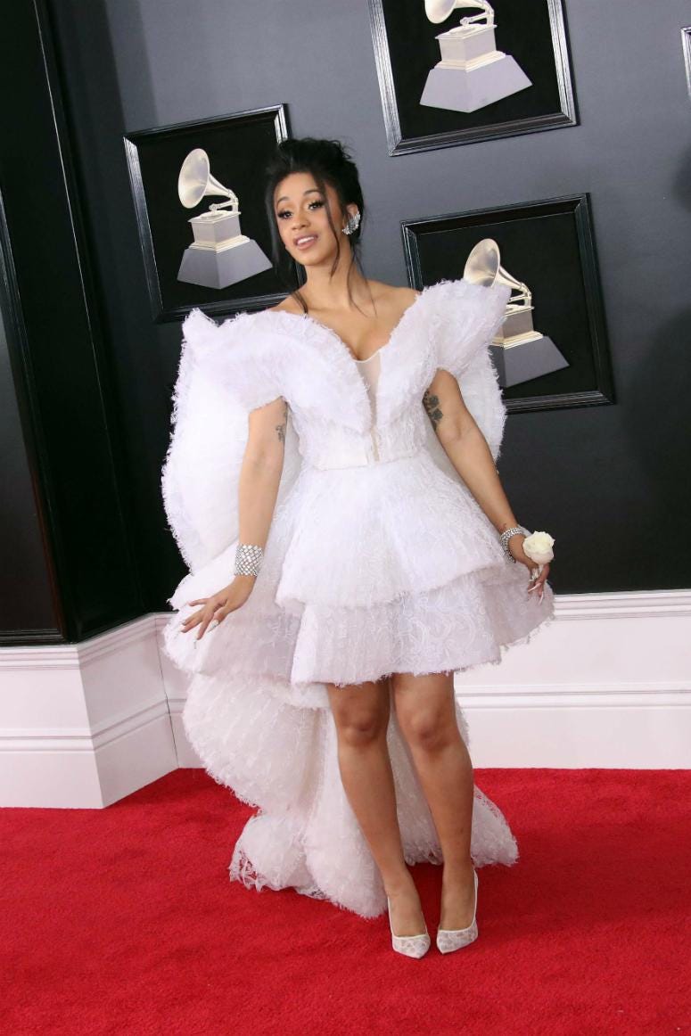 Cardi B arrives at the 60th Annual Grammy Awards at Madison Square Garden. Cardi B arrives at the 60th Annual Grammy Awards at Madison Square Garden.