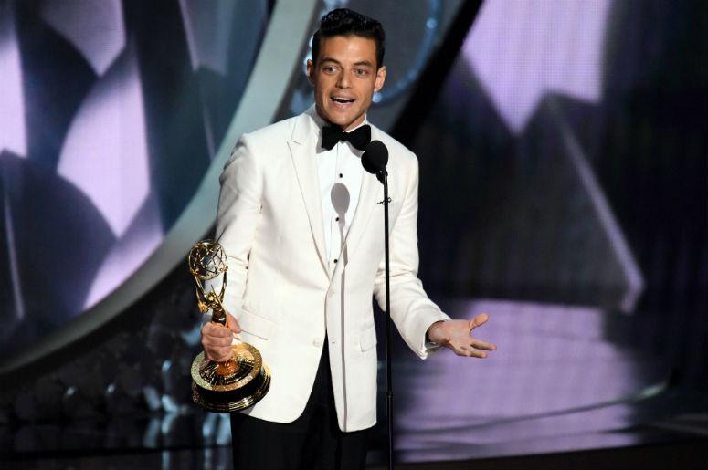 Rami Malek accepts the award for Outstanding Lead Actor In A Drama Series for his role in Mr. Robot during 68th Emmy Awards at the Microsoft Theater Rami Malek accepts the award for Outstanding Lead Actor In A Drama Series for his role in Mr. Robot during 68th Emmy Awards at the Microsoft Theater