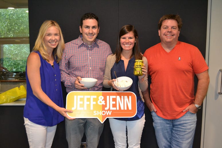 Jeff and Jenn with Braves Gender Reveal Couple Jake and Abbey