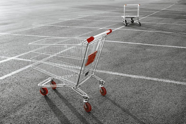 Grocery Cart in Parking Lot
